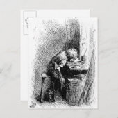 Carte Postale Charles Dickens à l'usine Black et (Devant / Derrière)