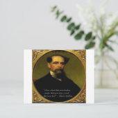 Carte Postale Charles Dickens & Citation émouvante (Debout devant)