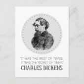 Carte Postale Charles Dickens Portrait et Citation (Devant)