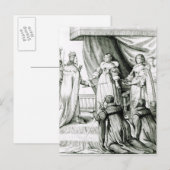 Carte Postale Charles Ier recevant le sceptre et la couronne (Devant / Derrière)