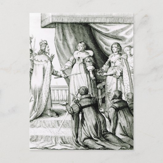 Carte Postale Charles Ier recevant le sceptre et la couronne (Devant)