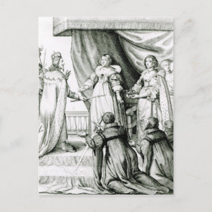 Carte Postale Charles Ier recevant le sceptre et la couronne