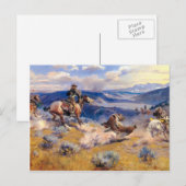 Carte Postale Charles M. Russell's Loops and Swift Horses (1916) (Devant / Derrière)
