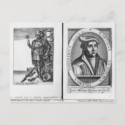 Carte Postale Charles Martel et Martin Luther (Devant)