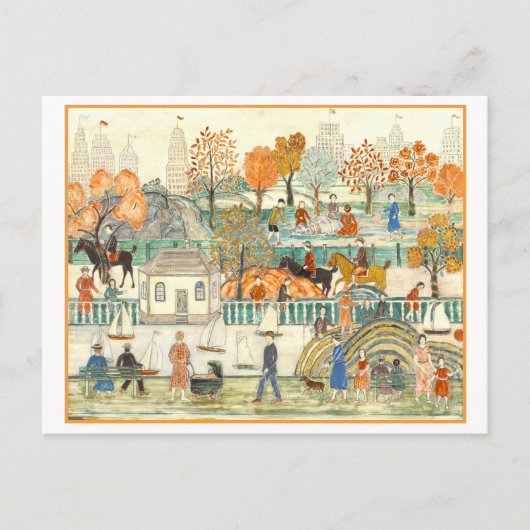Carte Postale Charles Prendergast Peinture, Central Park à l'aut (Devant)