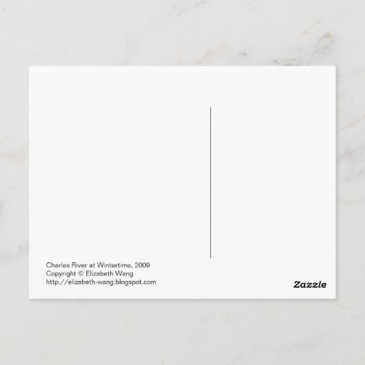 Carte Postale Charles River en hiver (Dos)