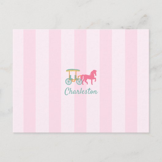 Carte Postale Charleston Carolina Sud Cheval traîné (Devant)