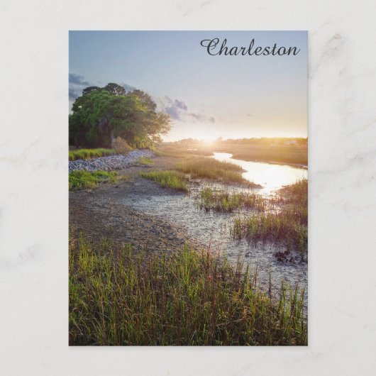 Carte Postale Charleston Caroline du Sud Basse Pays Coucher du s (Devant)