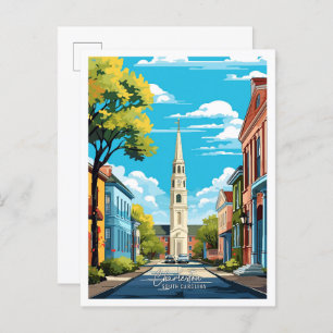 Carte Postale Charleston Caroline du Sud Illustration de voyage