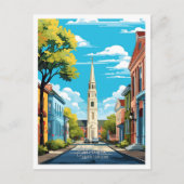 Carte Postale Charleston Caroline du Sud Illustration de voyage (Devant)
