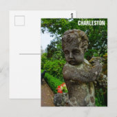 Carte Postale Charleston Caroline du Sud Jardin Cherub (Devant / Derrière)