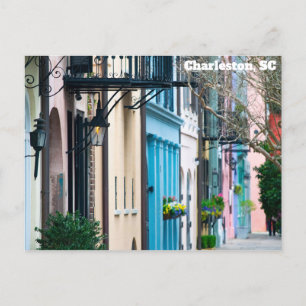 Carte Postale Charleston Caroline du Sud Maisons Rainbow Row