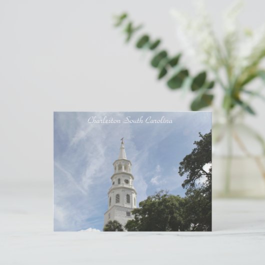Carte Postale Charleston Caroline du Sud, Photographie de l'égli (Debout devant)