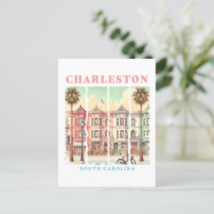 Carte Postale Charleston, Caroline du Sud - Rue King Vintage