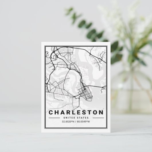 Carte Postale Charleston Caroline du Sud USA Travel City Map (Debout devant)