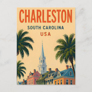 Carte Postale Charleston Caroline du Sud Ville côtière historiqu