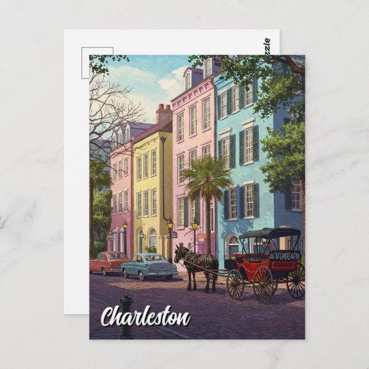 Carte Postale Charleston Caroline du Sud Voyage (Devant / Derrière)