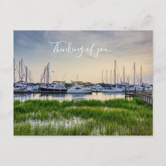 Carte Postale Charleston Harbour Boats Sunset Penser À Vous