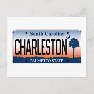 Carte Postale Charleston License Plate