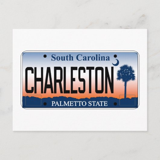 Carte Postale Charleston License Plate (Devant)
