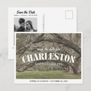 Carte Postale Charleston Mariage Enregistrer la Date Rétro