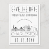 Carte Postale Charleston Mariage Styliszed Skyline Enregistrer l (Devant)