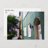 Carte Postale Charleston Rainbow Row Maisons (Devant / Derrière)