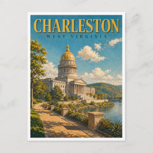 Carte Postale Charleston Virginie-Occidentale State Capitol GeoS