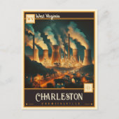 Carte Postale Charleston, Virginie-Occidentale | VINTAGE (Devant)