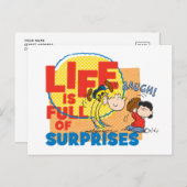 Carte Postale Charlie Brown & Lucy - La vie est pleine de surpri (Devant / Derrière)