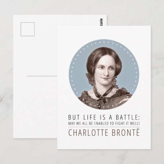 Carte Postale Charlotte Bronte Portrait et citation (Devant / Derrière)