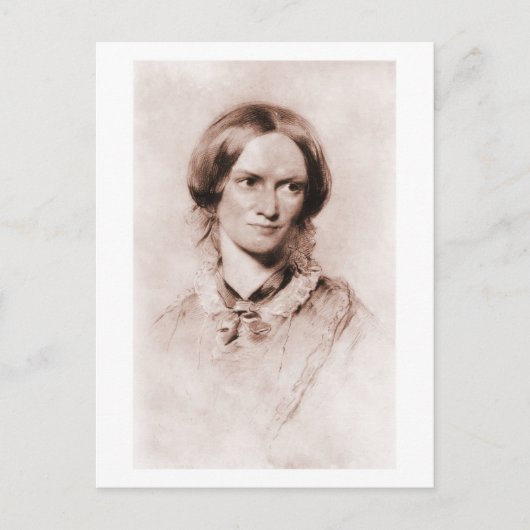Carte Postale Charlotte Brontë sepia portrait par George Richmon (Devant)