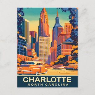 Carte Postale Charlotte, Centre-ville, Caroline du Nord, Voyage