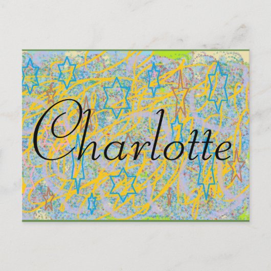 Carte Postale Charlotte de la télé spectacle orphelin Noir, abst (Devant)