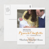 Carte Postale Charlotte Elizabeth Diana - Britannique Will Kate (Devant / Derrière)