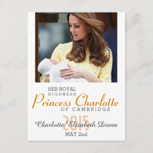 Carte Postale Charlotte Elizabeth Diana - Britannique Will Kate
