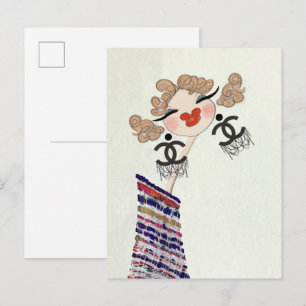 Carte Postale Charlotte est heureuse de l'art de la mode glamour