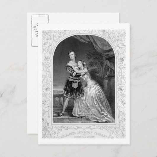 Carte Postale Charlotte et Susan Cushman comme Roméo et Juliet, (Devant / Derrière)