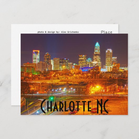 Carte Postale Charlotte NC (Devant / Derrière)