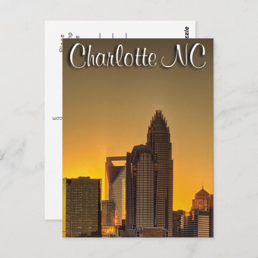 Carte Postale Charlotte NC (Devant / Derrière)