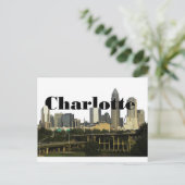Carte Postale Charlotte NC Skyline avec Charlotte dans le ciel (Debout devant)
