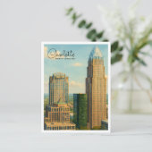 Carte postale Charlotte NC Watercolor Skyline Trav (Debout devant)