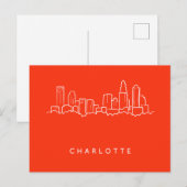 Carte Postale Charlotte, North Carolina City Skyline (Devant / Derrière)