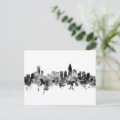Carte Postale Charlotte North Carolina Skyline Noir Blanc (Debout devant)