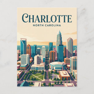 Carte Postale Charlotte Skyline Caroline du Nord