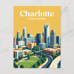 Carte Postale Charlotte Skyline États-Unis