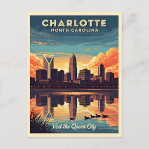 Carte Postale Charlotte vintage Caroline du Nord