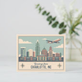 Carte postale Charlotte vintage | Salutations de (Debout devant)