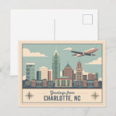 Carte postale Charlotte vintage | Salutations de (Devant / Derrière)