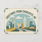 Carte postale Charlotte vintage | Salutations de (Devant)